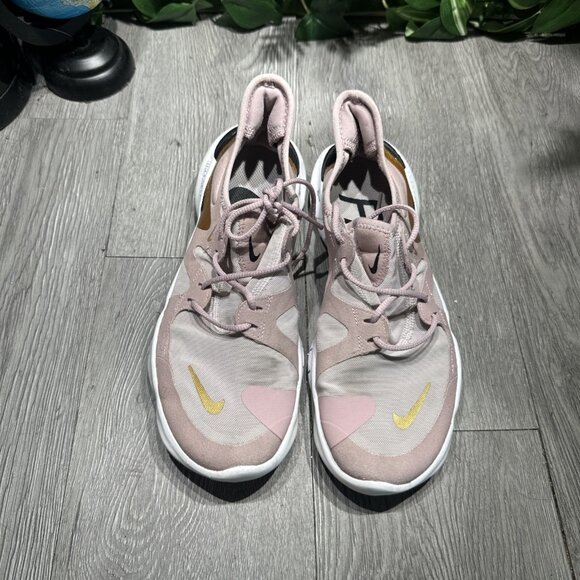 Nike Free RN 5.0 Women's Size 8 Running Shoes Pink Gold Black AQ1316-501 - Picture 2 of 10